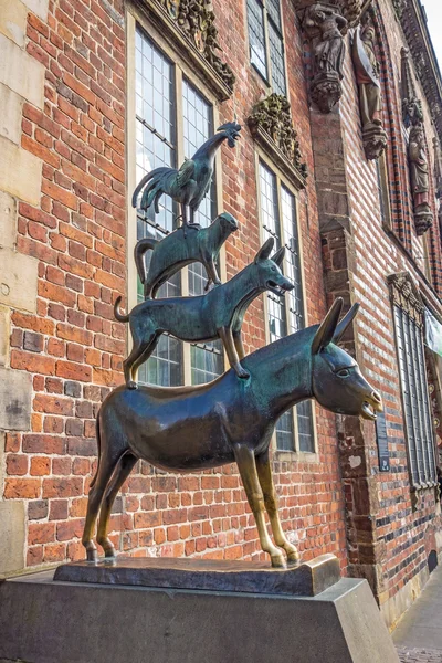 Bremer Stadtmusikanten escultura — Foto de Stock