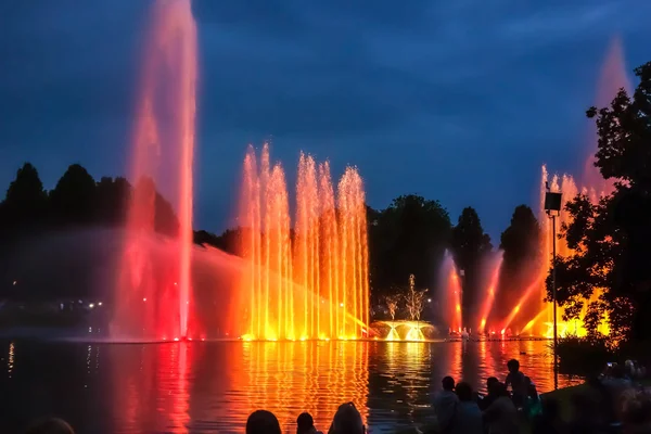 Planten un Blomen - światło koncert słynnej wody — Zdjęcie stockowe