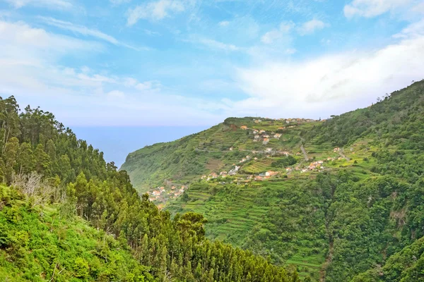 Uitzicht over Ribeira da Janela naar de Atlantische Oceaan — Stockfoto