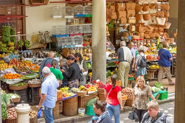 Ринок зал, Фуншал, Мадейра - зовнішній вигляд Ліцензійні Стокові Фото