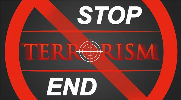 Σταματήσει / τέλος της τρομοκρατίας - hairline Σταυρός — Φωτογραφία Αρχείου