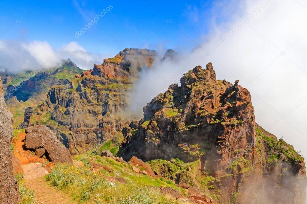 Madeira volcanic mountain landscape