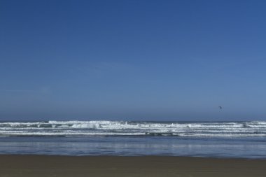 Beach günbatımı Oregon kıyılarında