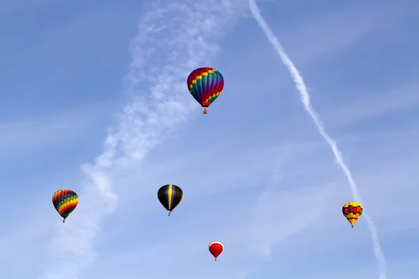 Fünf Heißluftballons — Stockfoto