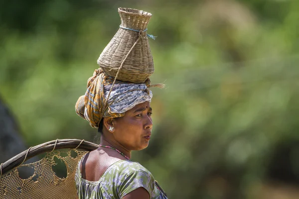 Mujeres étnicas tradicionales en el parque nacional de Bardia, Nepal —  Fotos de Stock