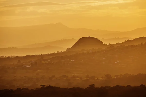 Pemandangan Matahari Terbenam Pretoriuskop Dari Taman Nasional Kruger Afrika Selatan — Stok Foto
