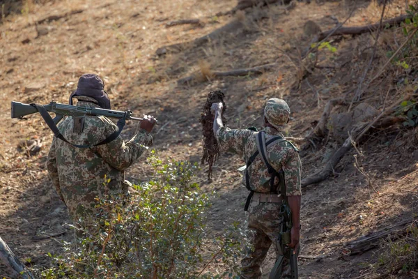 Poaching Army Team Researching Signs Kruger National Park South Africa — Stock Photo, Image