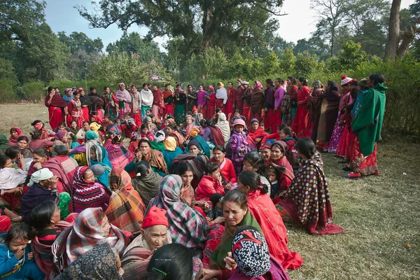 Danse traditionnelle des femmes Taru au Népal — Photo