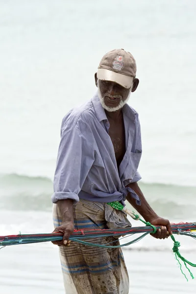 Fishermen in Uppuvell beach, Sri Lanka — Stock Photo, Image