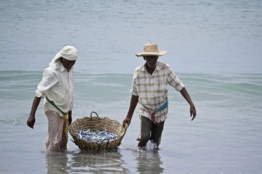 Uppuveli Beach, Sri Lanka geleneksel balıkçı