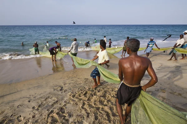 Cena de pesca tradicional no Sri Lanka Oriental — Fotografia de Stock