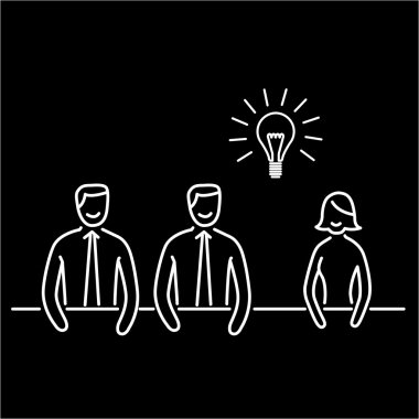 Vector icon of creative meeting 