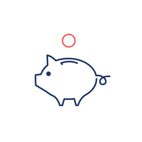 Piggy money bank icon — Stock Vector