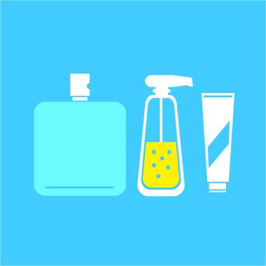 Kavramsal vektör Kozmetik Şişeler tüpler  