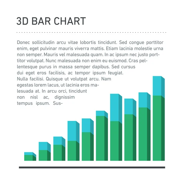 Infographie conceptuelle barre 3D — Image vectorielle