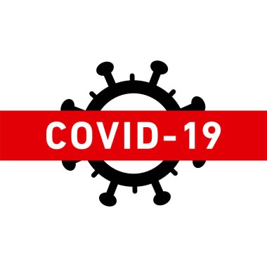 Covid-19 alarm simgesini durdur. Covid-19 virüsü için vektör konsepti illüstrasyonuName