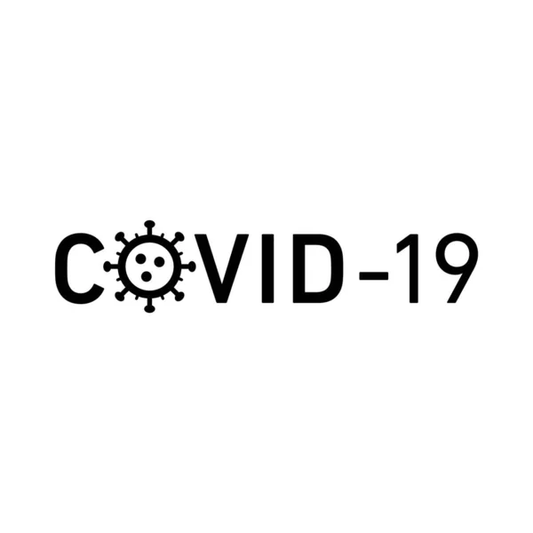 Covid 19图标和文字 Covid 19病毒的载体概念图片说明 白色背景下的平面设计信息图标黑色 — 图库矢量图片#
