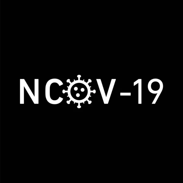 Ncov 19图标 Covid 19病毒的载体概念图片说明 黑色背景下的平面设计信息图标 — 图库矢量图片#