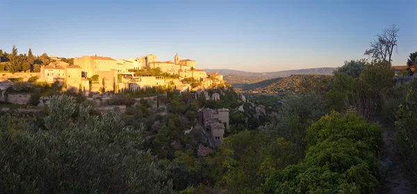 Panoráma Gordes középkori falu — Stock Fotó