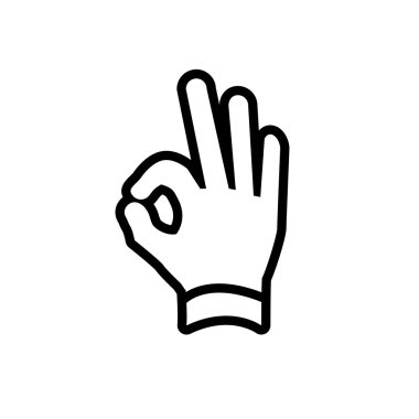 Hand ok gesture icon clipart