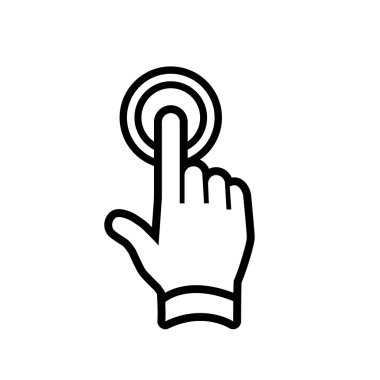 Hand double taping gesture icon clipart