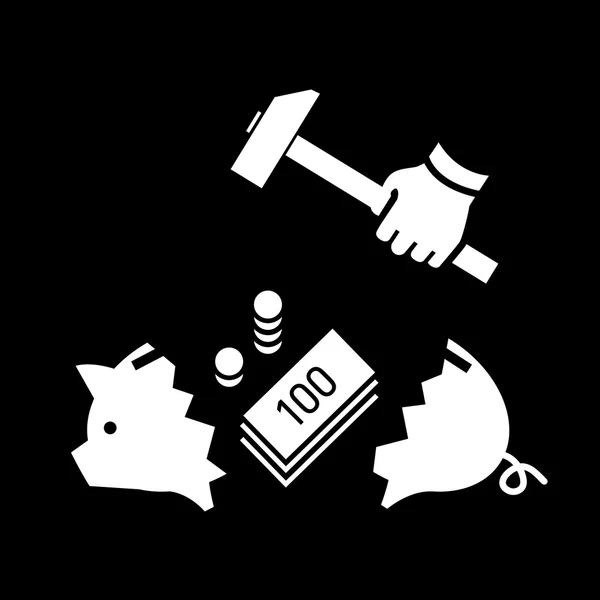 Piggy moneybox pictogram — Stockvector