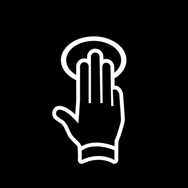 Hand gebaar pictogram kraan met drie vingers — Stockvector