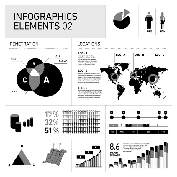 Éléments d'infographie vectoriels — Image vectorielle