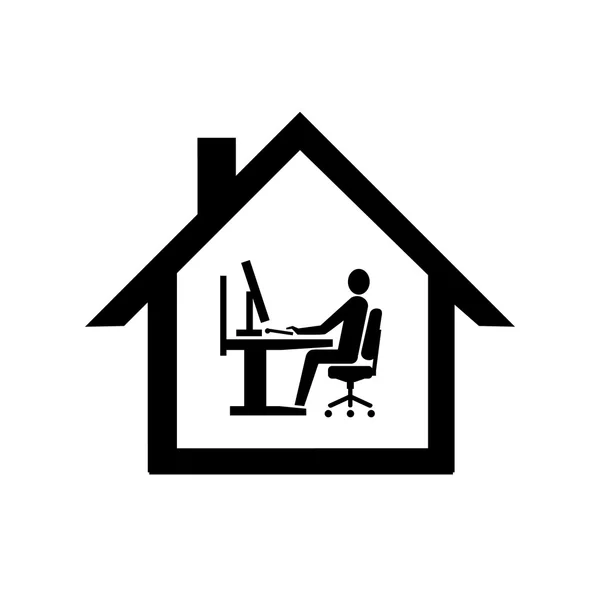 Domácí kancelář ikona — Stockový vektor