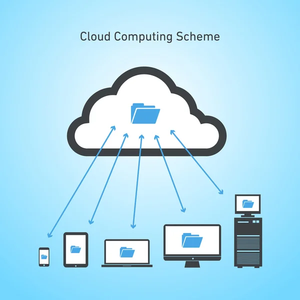Icono del esquema de computación en nube — Vector de stock