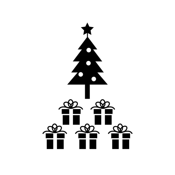 Weihnachtsbaum mit Gits — Stockvektor