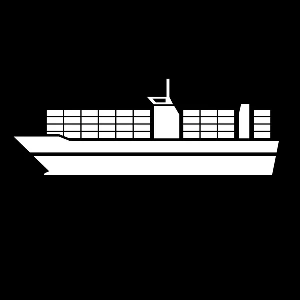 Contenedor barco transporte icono — Vector de stock