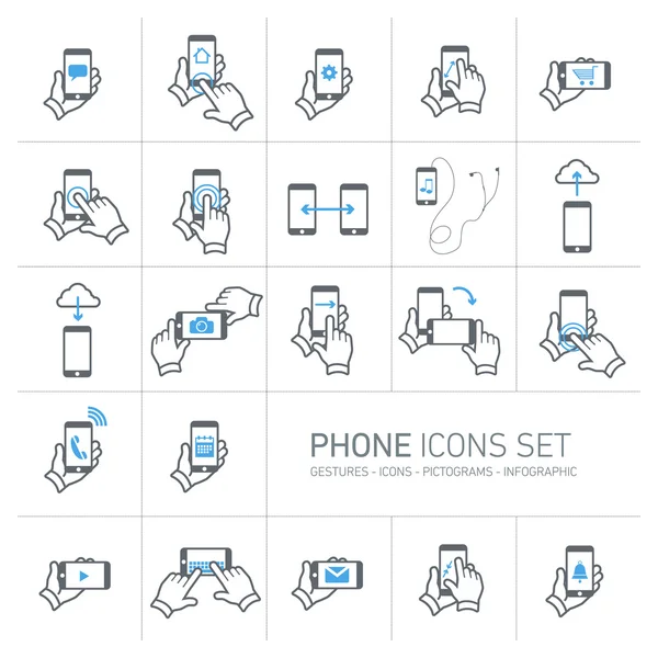 Teléfono icono conjunto — Vector de stock