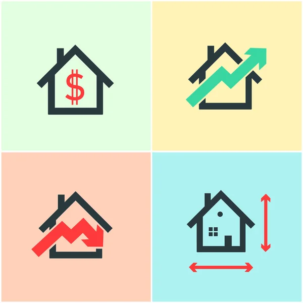 Real estate houses icons set — Stock Vector