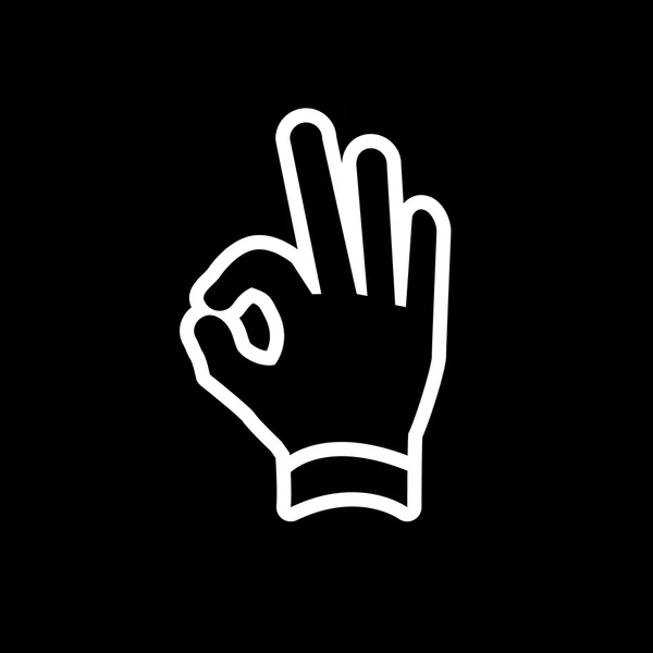 Mão ok ícone gesto — Vetor de Stock