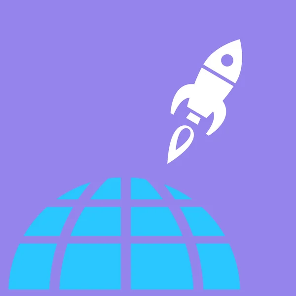 Rocket leaving globe — Stock Vector