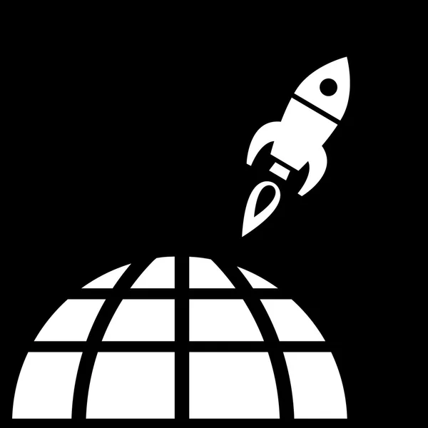 Rocket quittant le globe — Image vectorielle