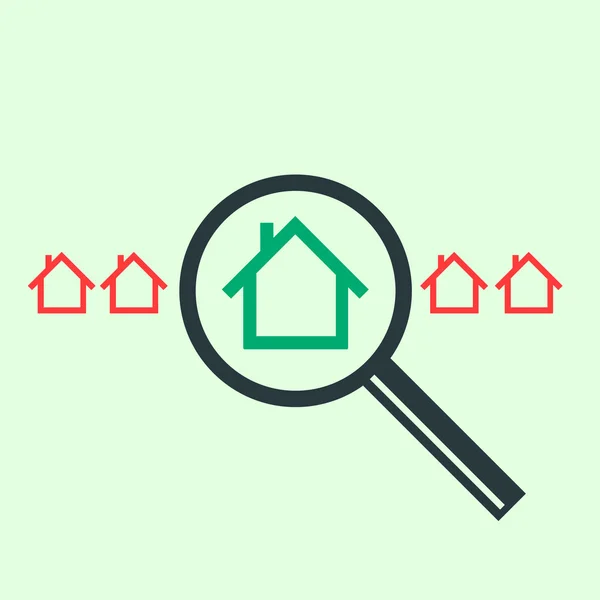 Mencari rumah real estate - Stok Vektor