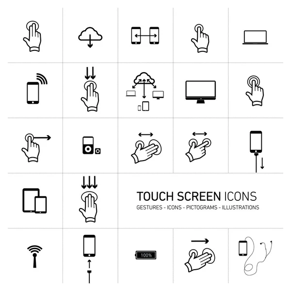 Typography and pictograms of hands — Stock Vector