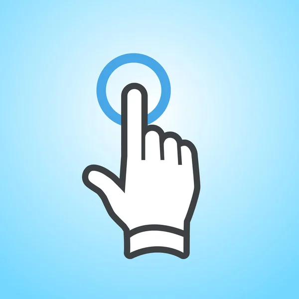 Mão ícone gesto torneira com um dedo — Vetor de Stock