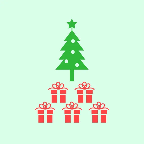 Árbol de Navidad con ícono gits — Vector de stock