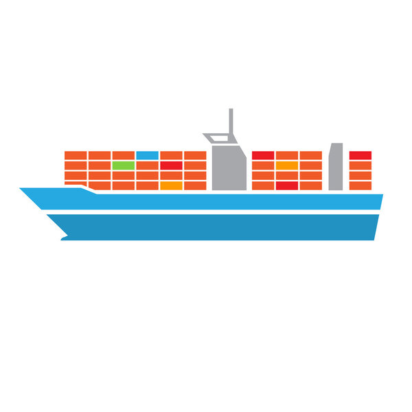 container ship transportation icon