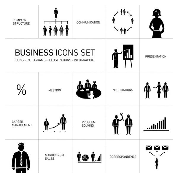 Business-Ikonen gesetzt — Stockvektor