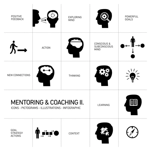 Conjunto de iconos de coaching — Archivo Imágenes Vectoriales