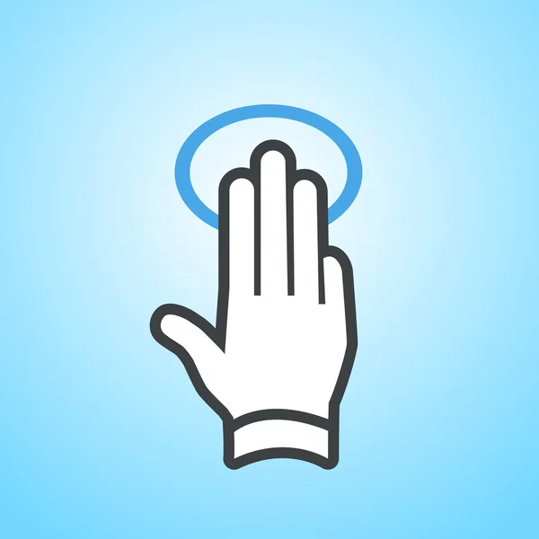 Hand gebaar pictogram kraan met drie vingers — Stockvector