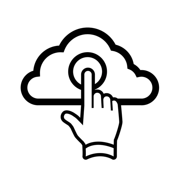 Cloud computing gest ikona — Wektor stockowy