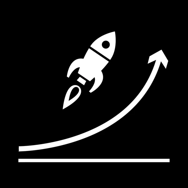 Avviare Rocket Icona — Vettoriale Stock