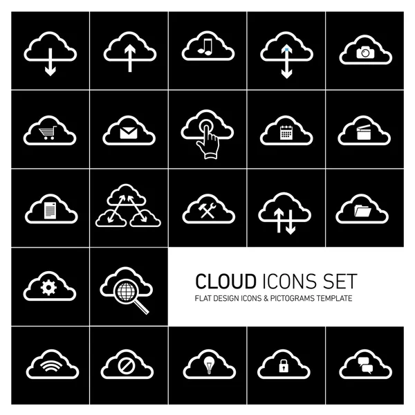 Cloud computing icons set — Stock Vector