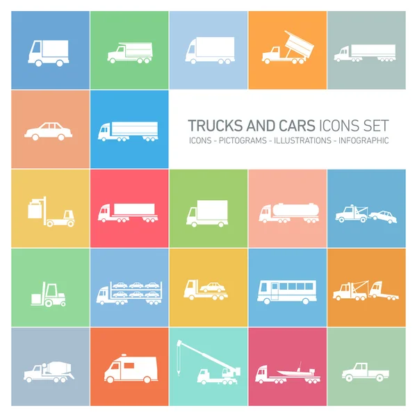 Coches iconos conjunto — Vector de stock