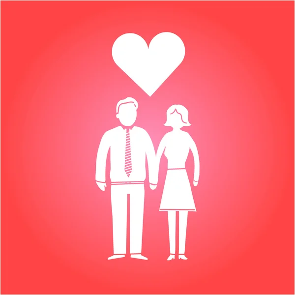 Couple en amour icône — Image vectorielle